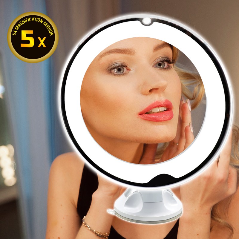 7703536360 degree round vanity illuminated magnifying rechargeable led makeup mi