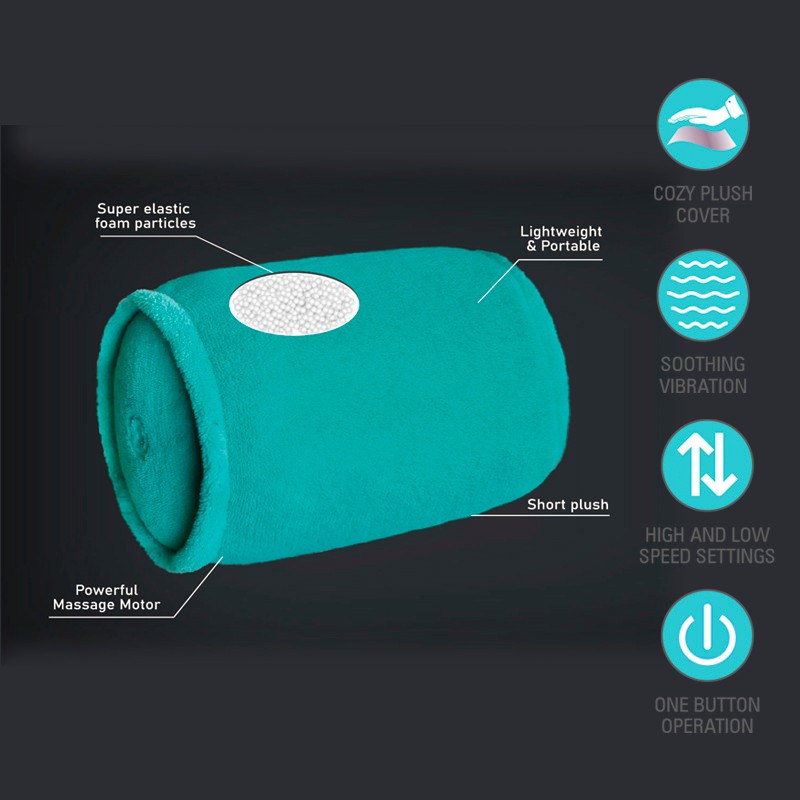 7710113Vibrating Massage Roll Pillow for Therapy Massaging Neck Back Arms Legs E