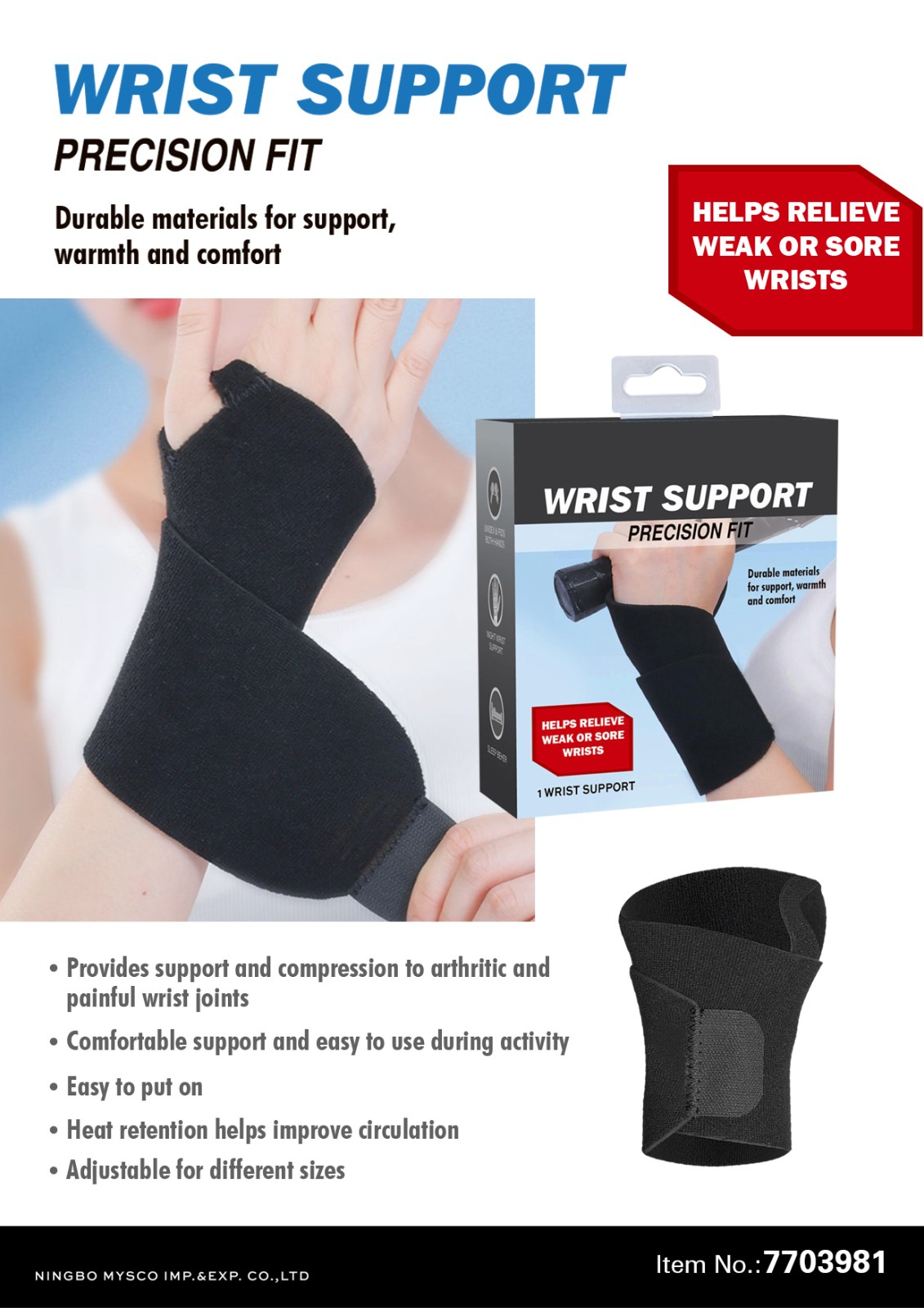 7703981 Precision Fit Wrist Support